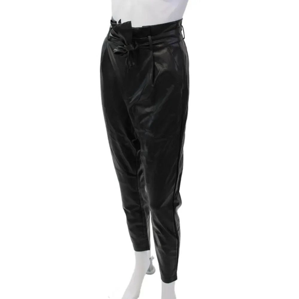 BB Dakota Steve Madden Womens Vegan Leather Belt High Rise Pants Black Size 2